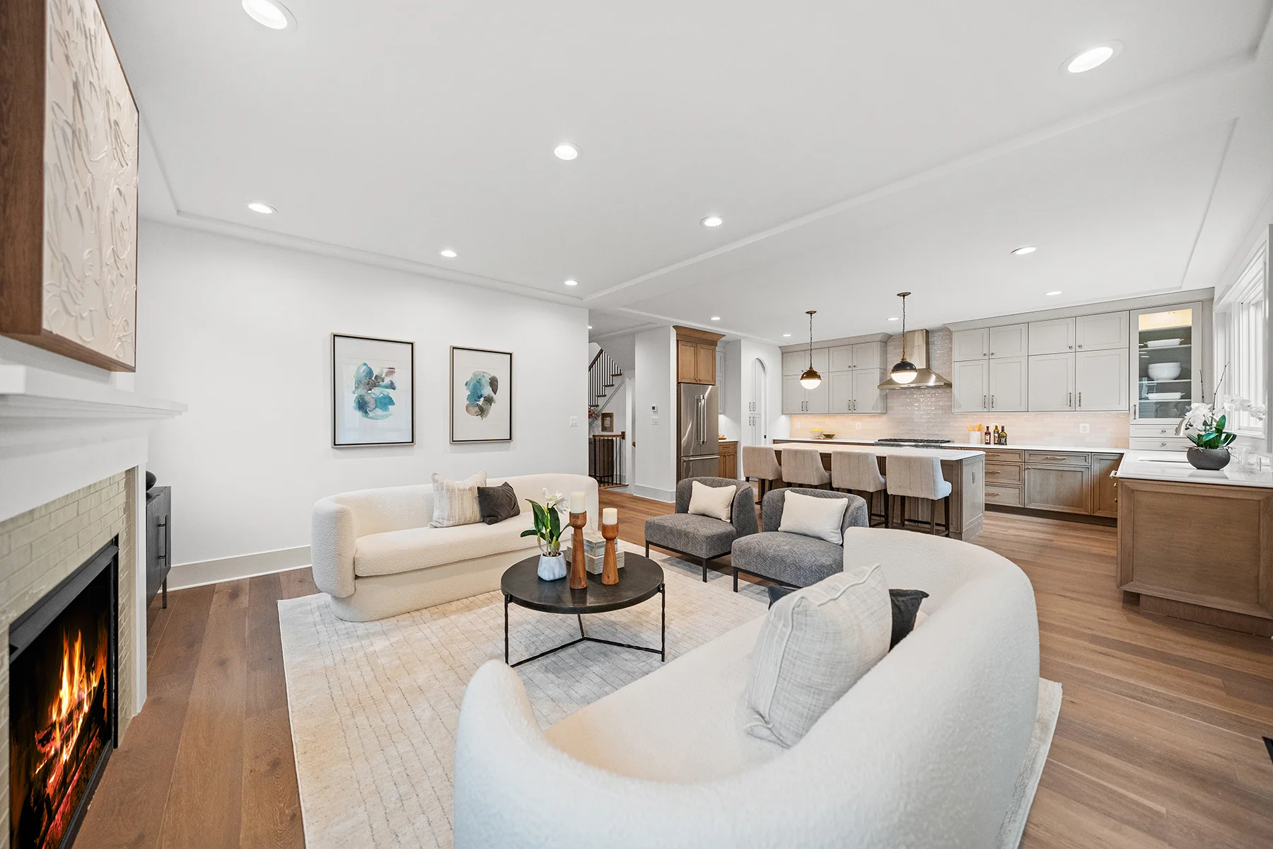 3700 Sqft New Home Oakley family room and kitchen