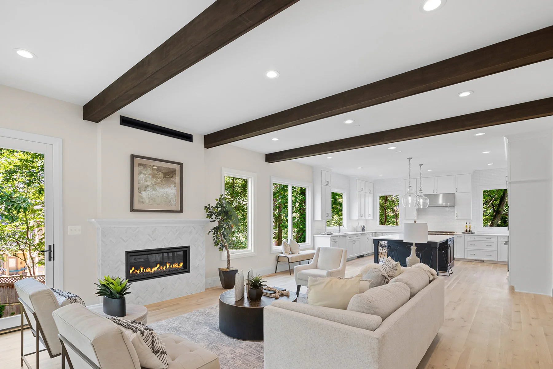 Arlington Home Builder Charlotte Plan Open living room