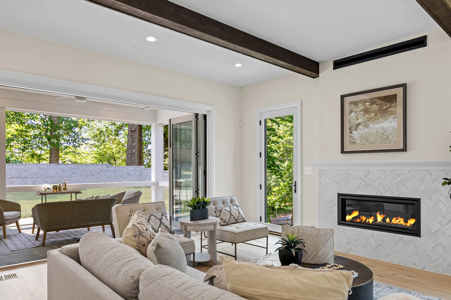 Arlington Home Builder Charlotte Plan Living room with fire place