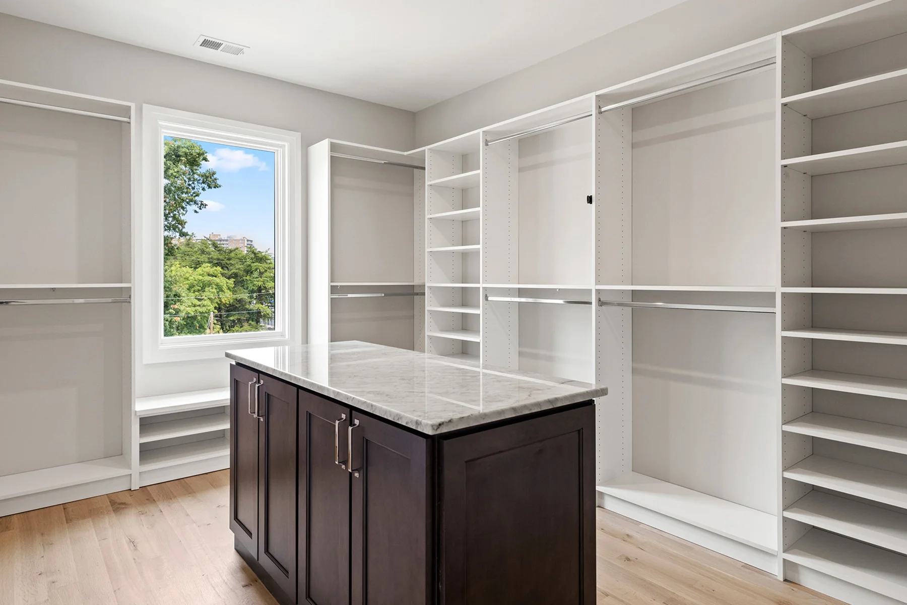 Arlington Home Builder Charlotte Plan Walk-in closet with island