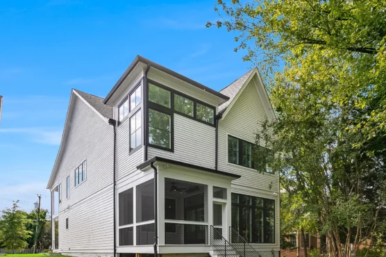 Custom Home Plan, The Seaton, covered screened-in patio