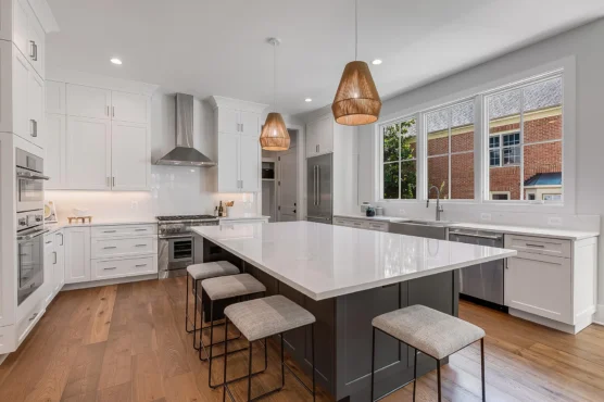 Custom Home Plan, The Seaton, marble kitchen island