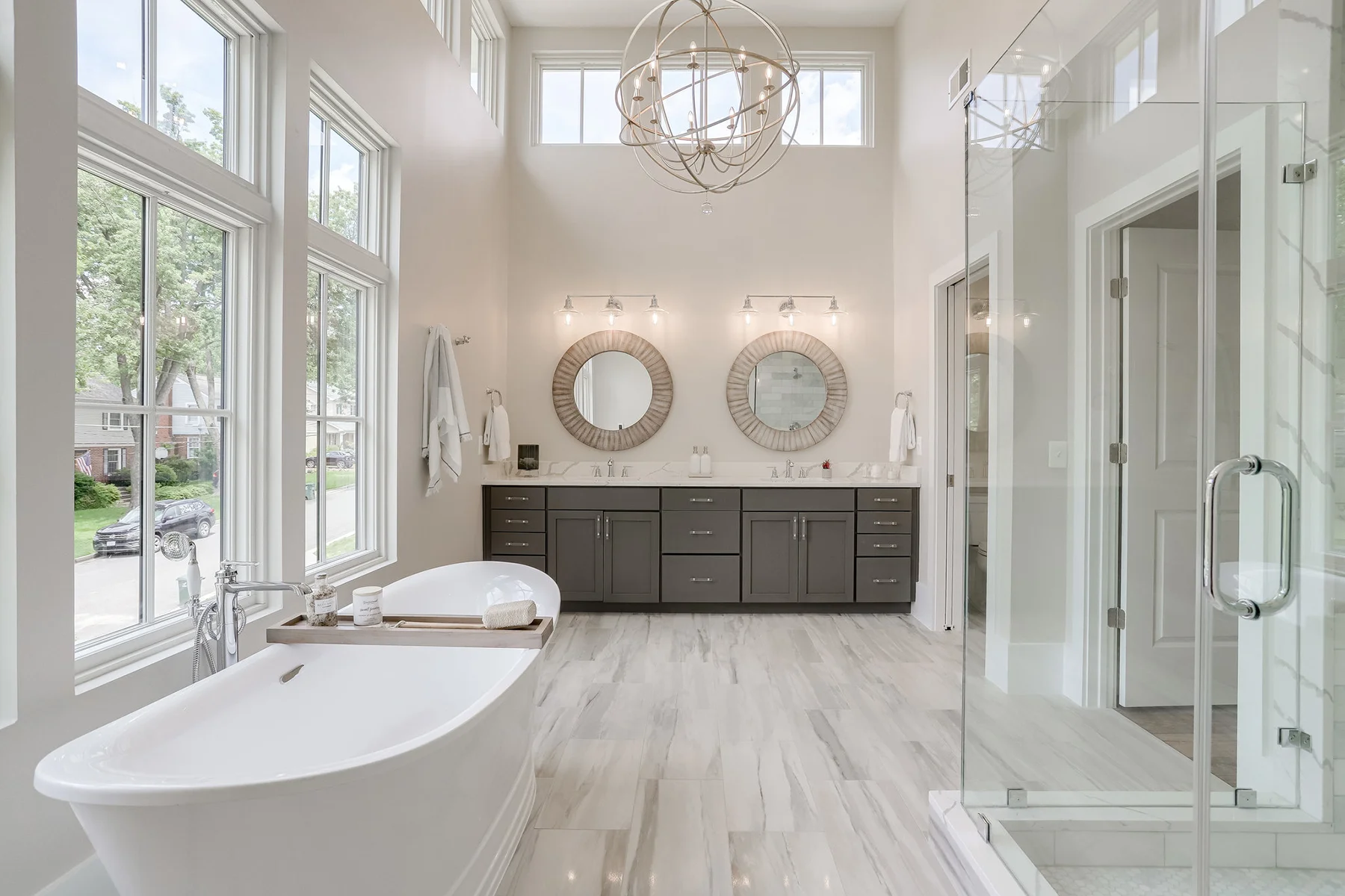 Luxury Home Plan, The Seabrook, primary bathroom with double vanity