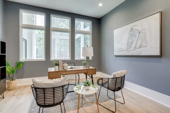 Luxury Home Plan, The Seabrook, sunlit office