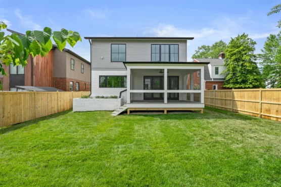 New Build Home Ivy Plan back yard with screened-in porch