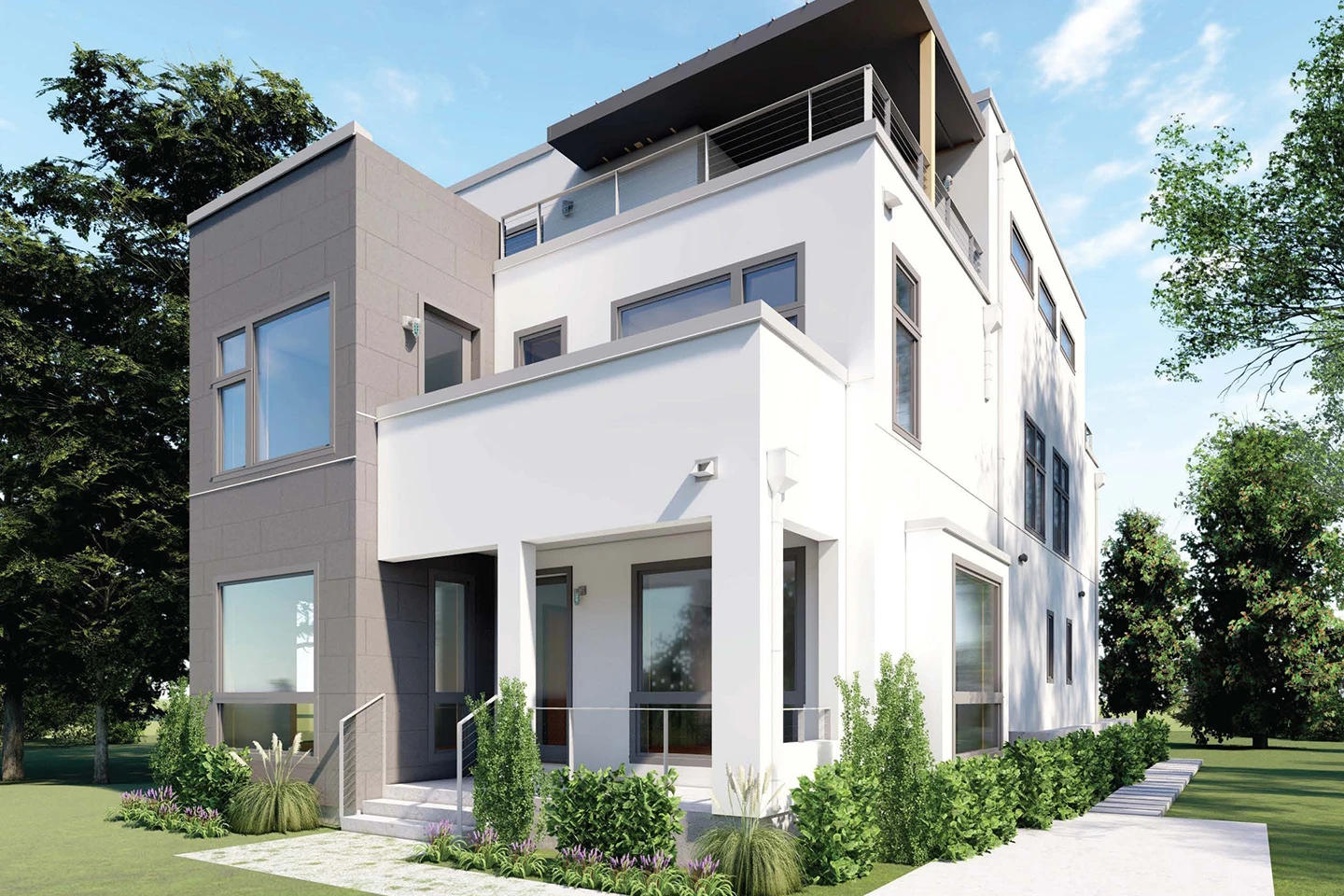 The Baltimore Home Plan, 3-story modern cottage home