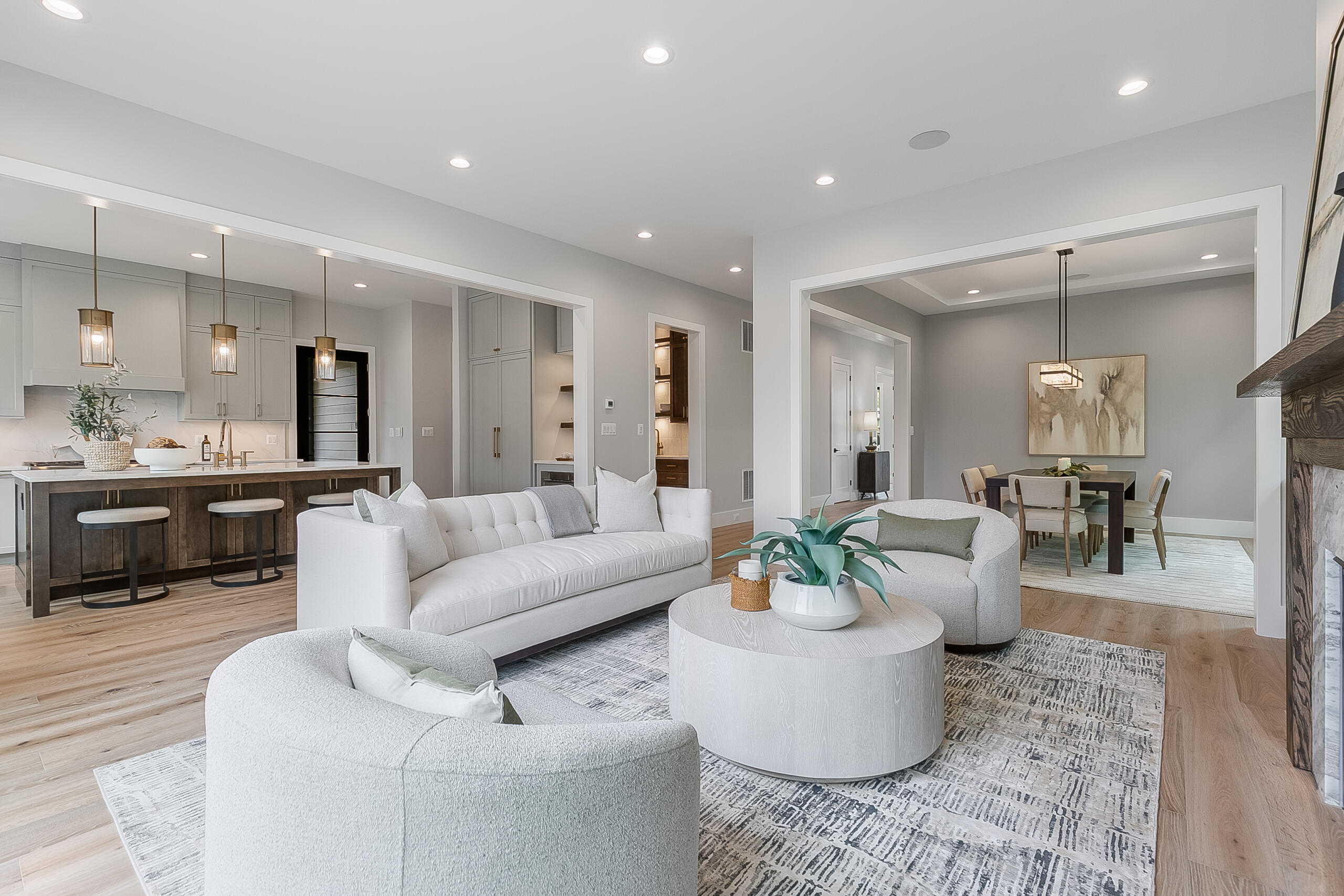 Open-concept living room in Arlington, VA new build by Classic Cottages.