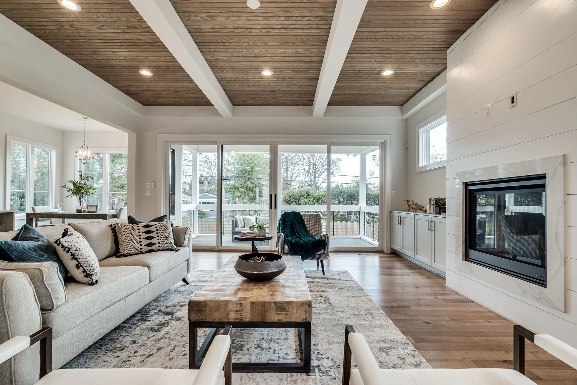 The Ridgeview Great Room in new build luxury home by homebuilder Classic Cottages